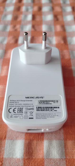 Range Extender Mercusys ME10, N300, Wi-Fi, Single-Band. Garanție 08.26