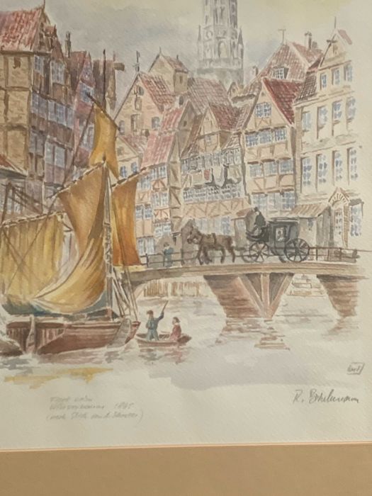 стара картина акварел от 1865г