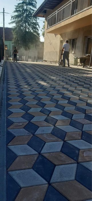 Montaj Pavaj rigole dale borduri rigole pavaj 3D gard