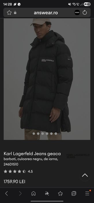 Geaca iarna Karl Lagerfeld originala