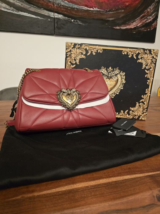 Geantă Dolce & Gabbana Devotion Large – piele naturală, stare impecabi