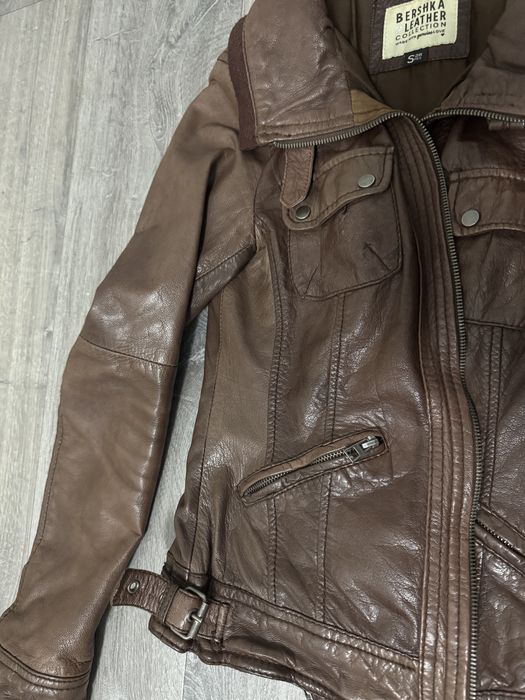 Geaca din piele naturala Bershka-S