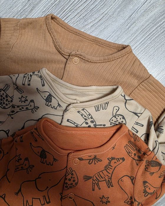 Set 3 body-uri Nutmeg, 0-3 luni