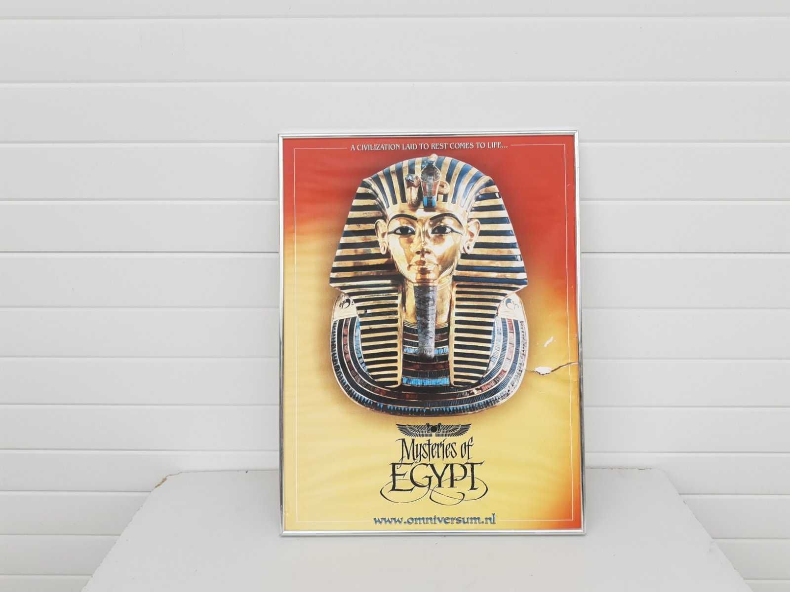 Стар голям плакат в метална рамка . Египетски мотив. Внос Холандия