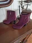 Botine piele naturală Guess vișinii