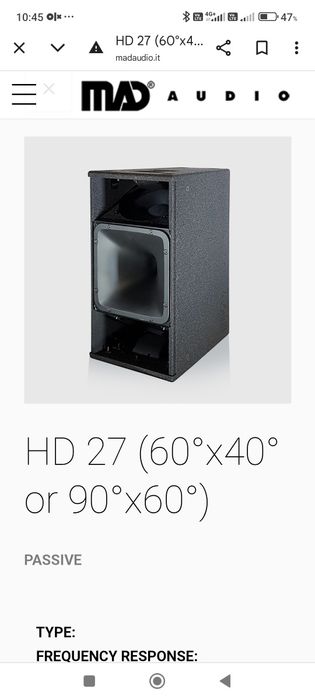 Mad audio HD 27 boxe 2200 euro perechea
