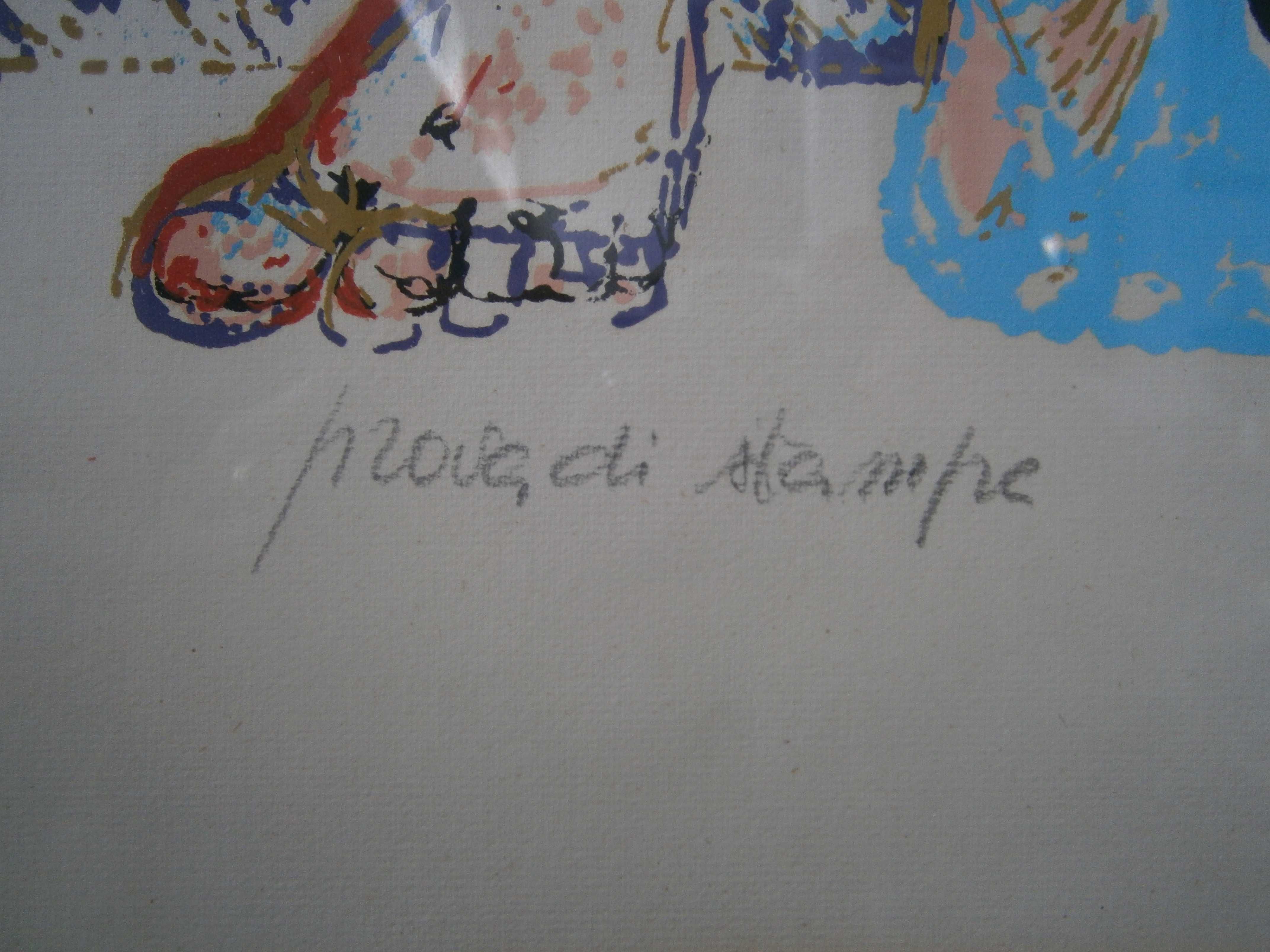 Litografie semnata  ALDO BORGONZONI  1969 (Tablou/Lucrare de arta)