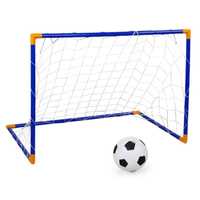 Poarta de fotbal din plastic albastra cu minge si pompa 105x76x69cm