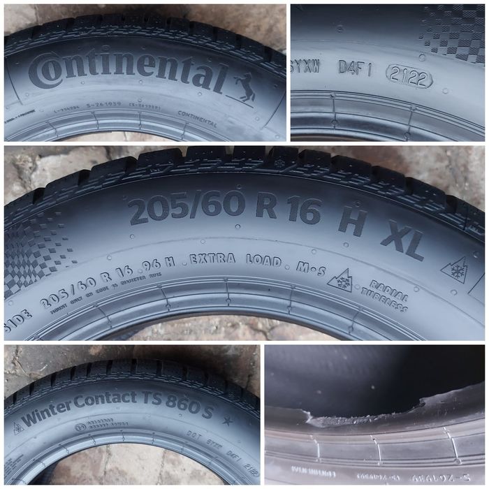 O bucată 205/60 R16 M+S iarnă - una Continental Semperit