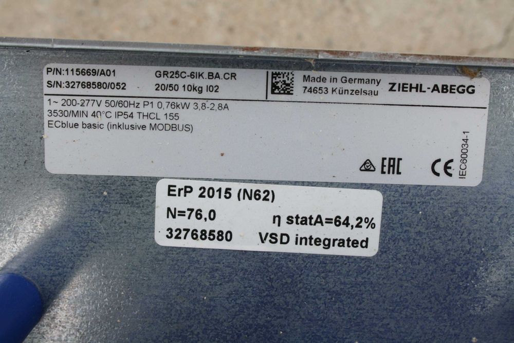 ventilator centrifugal profesional ziehl germania