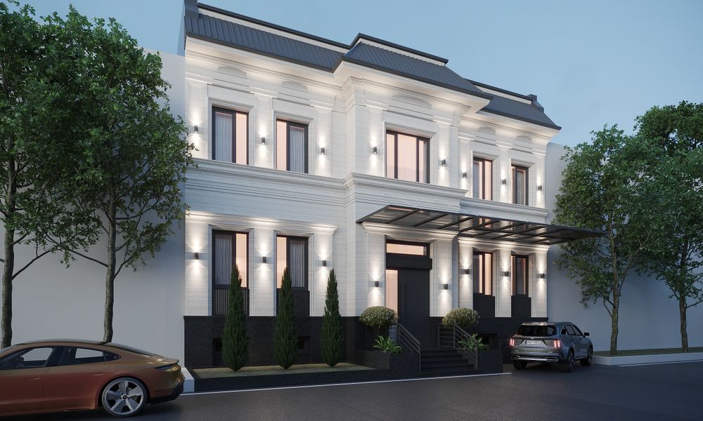 Дом двух этажный плюс подвал и терасса