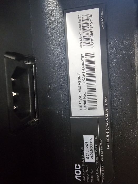 Monitor Gaming LED TN AOC 24", Wide, FHD, HDMI, DisplayPort, 75Hz, 1ms