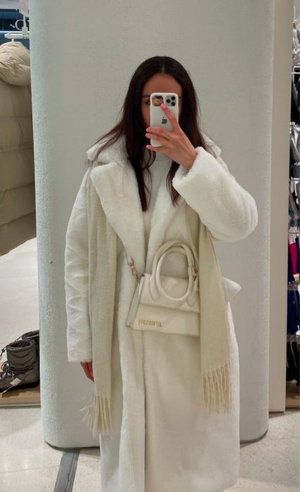 эко шуба белого цвета