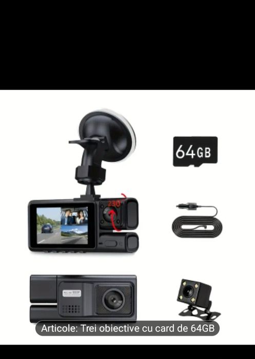 Camera de bord + camera marșarier auto