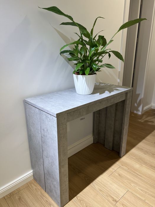 Consola/masa dining extensibila gri beton