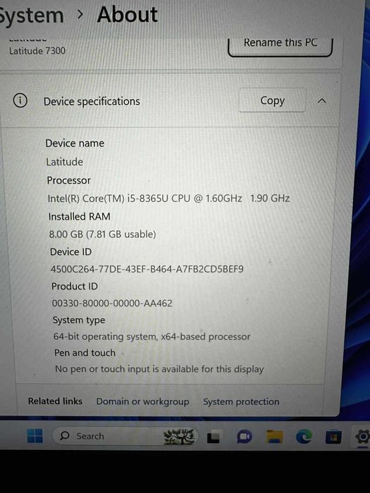 Dell Latitude 7300 I5-8th 256GB