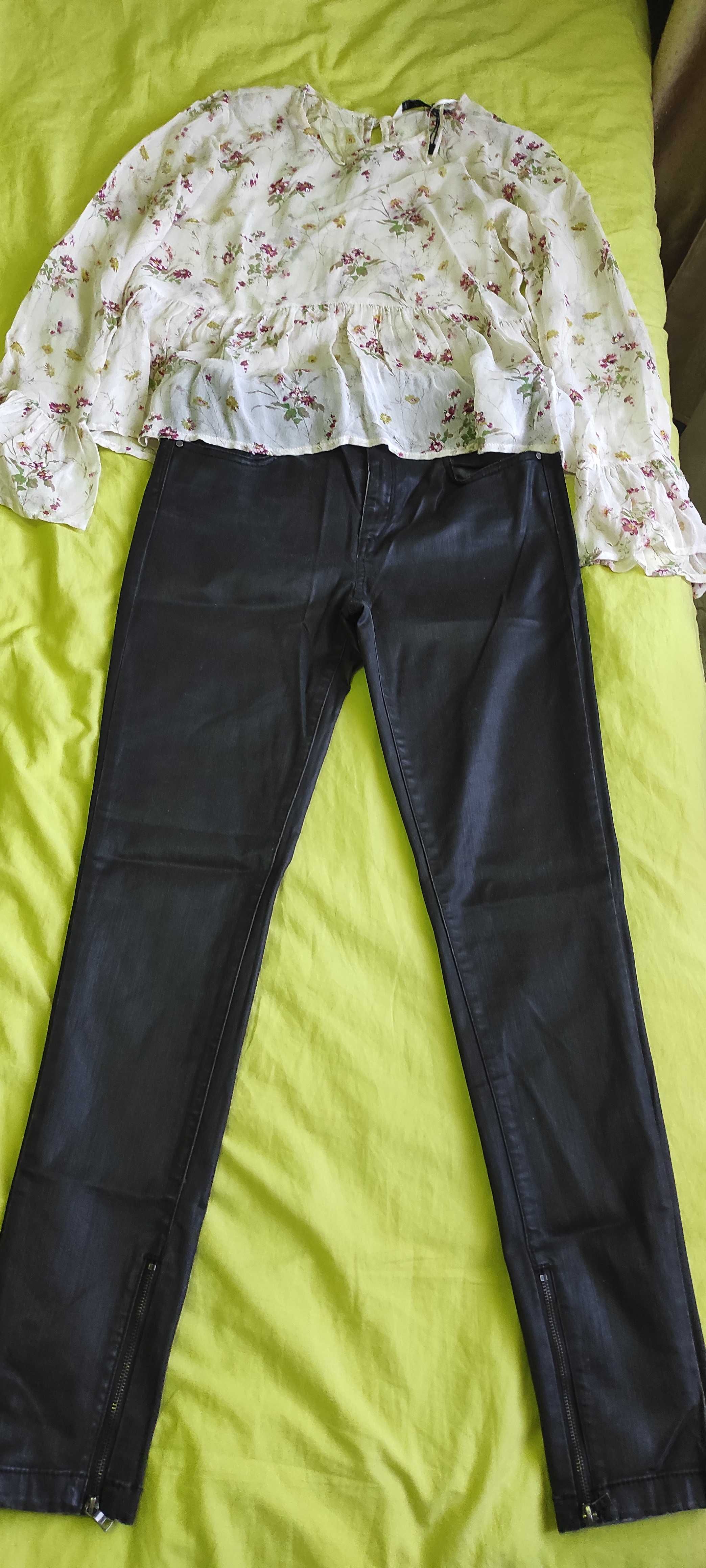 Blugi Esprit cerați, culoare negru, mărimea Xs, 60 lei