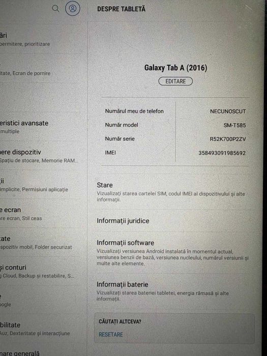 Tableta Samsung Galaxy Tab A (2016) SM-T585