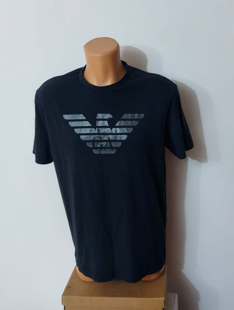 Tricou Emporio Armani - Nero - Navy cu logo GA, ptr bărbați masura S/M