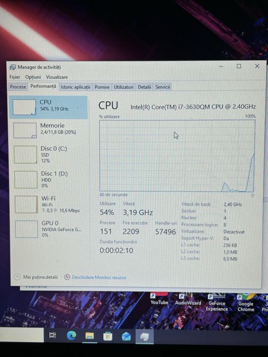 Laptop gaming| 17,3 inch| procesor i7| 12gb ram | ssd 128gb+hdd1 terra