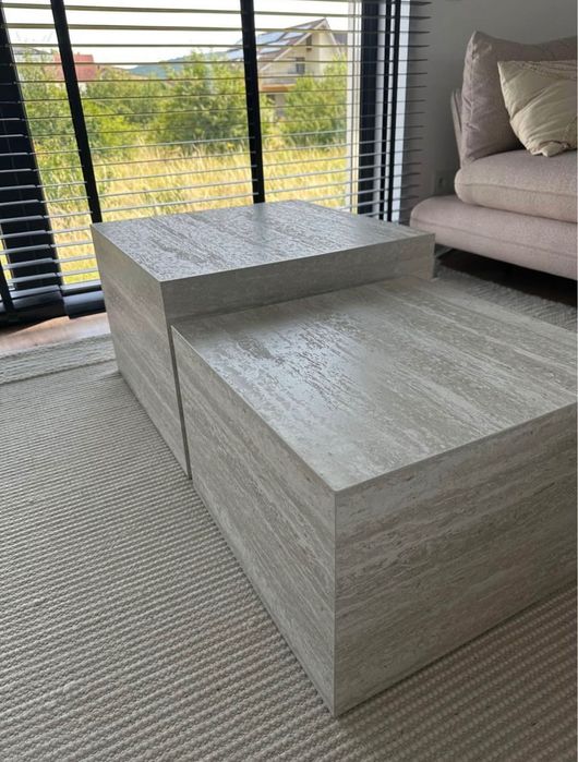 Măsuță de cafea aspect travertin