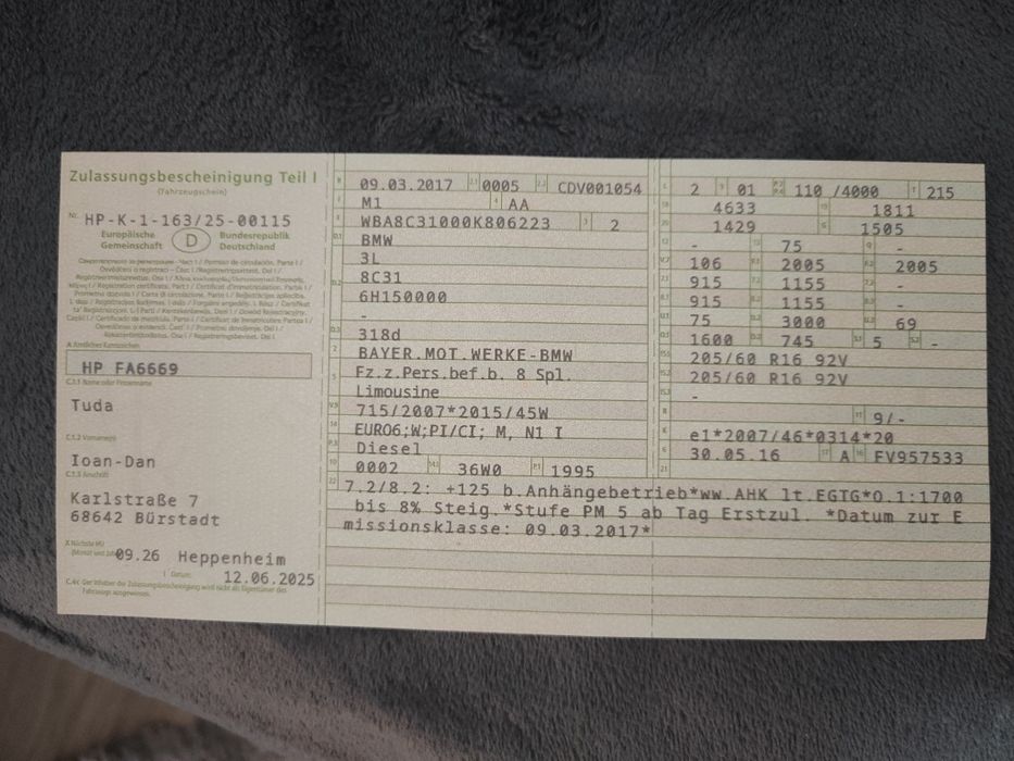 Vând BMW f30 An 2017 318D Euro 6 fara adblu