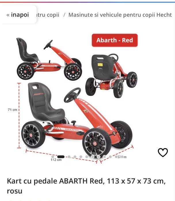 Kart cu pedale ABARTH  Red