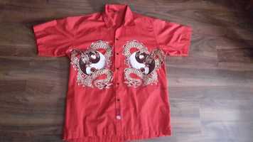Червена мъжка риза с декорация