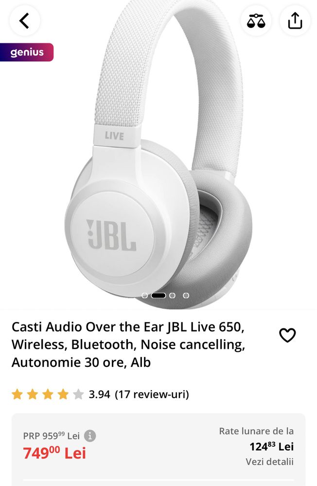 Vând casti bluetooth JBL650btnc