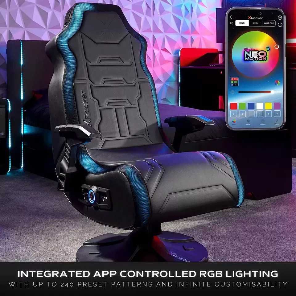 Аудио гейм стол X Rocker Aurora 2.1 Bluetooth с LED светлини