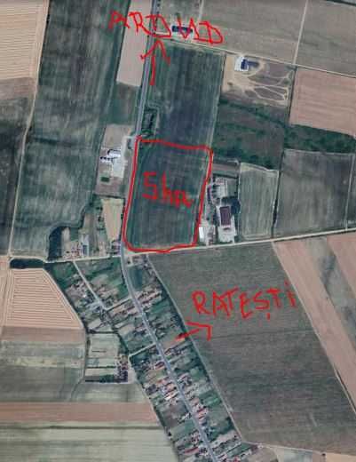 Teren extravilan Ratesti Drum European - Beltiug, jud Satu Mare