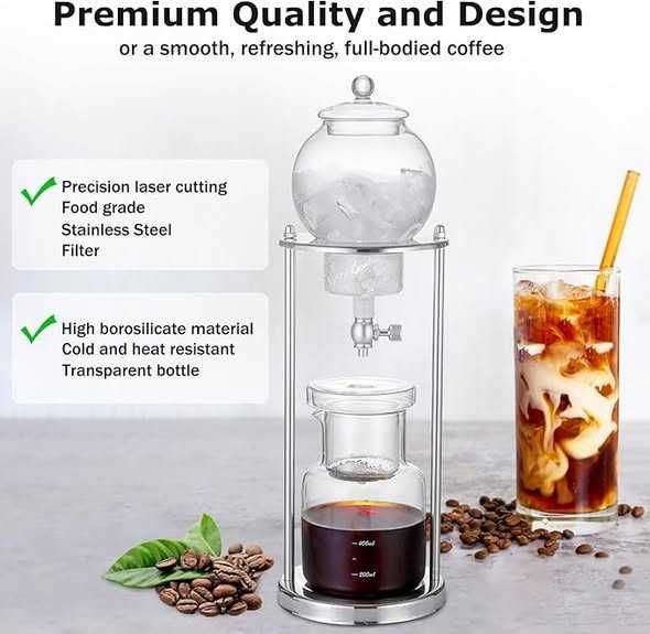Espressor cu filtru Serlium Ice Cold Brew, turn de picurare Cold Brew