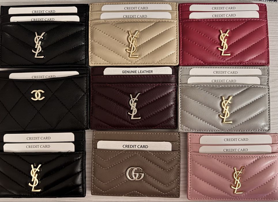 Ест. Кожа Кардхолдъри, cardholder, калъф за документи YSL, Gucci, Chan