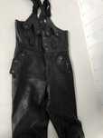 Pantaloni moto piele dama cu bretele și pieptar 50