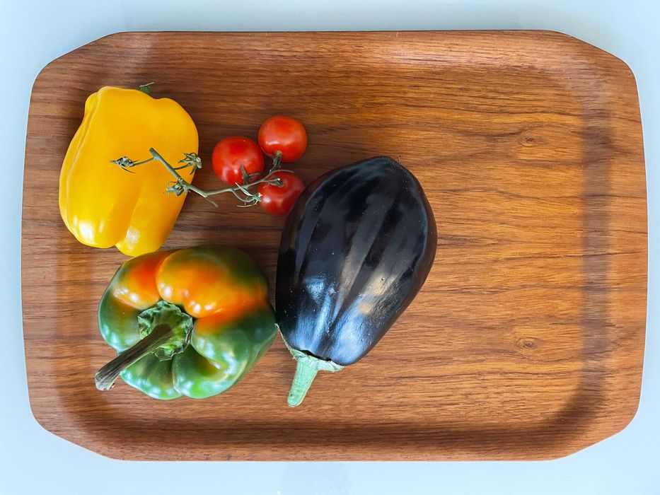 Langva Denmark tava platou de servit design scandinav 1960 lemn de tec