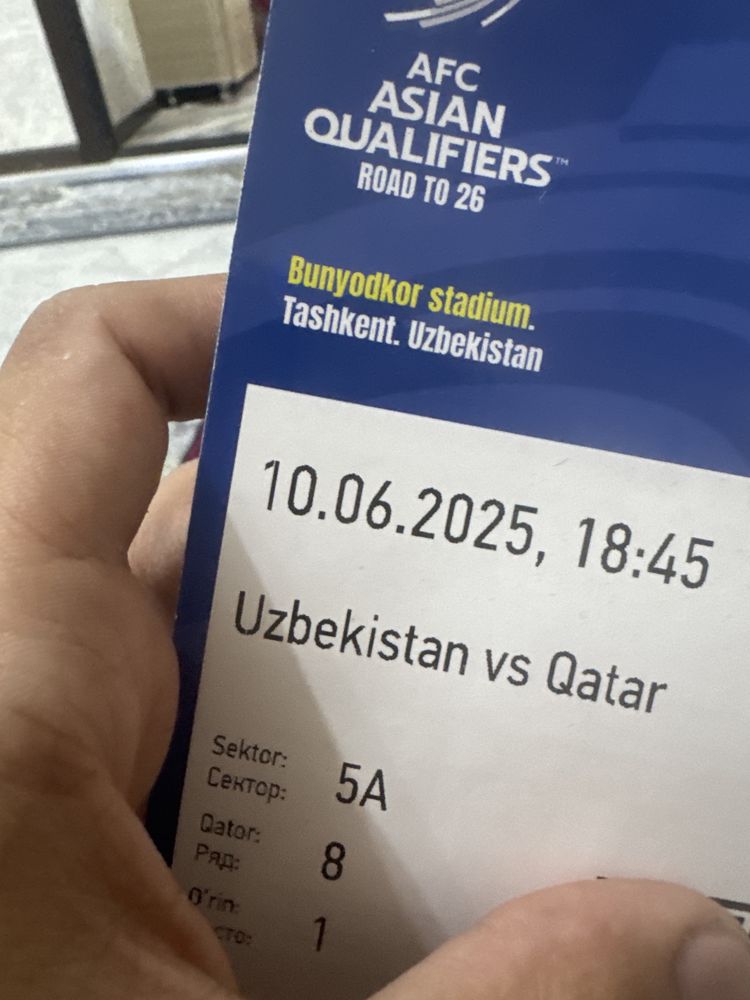 Bilet Ozbekiston qatar oyiniga