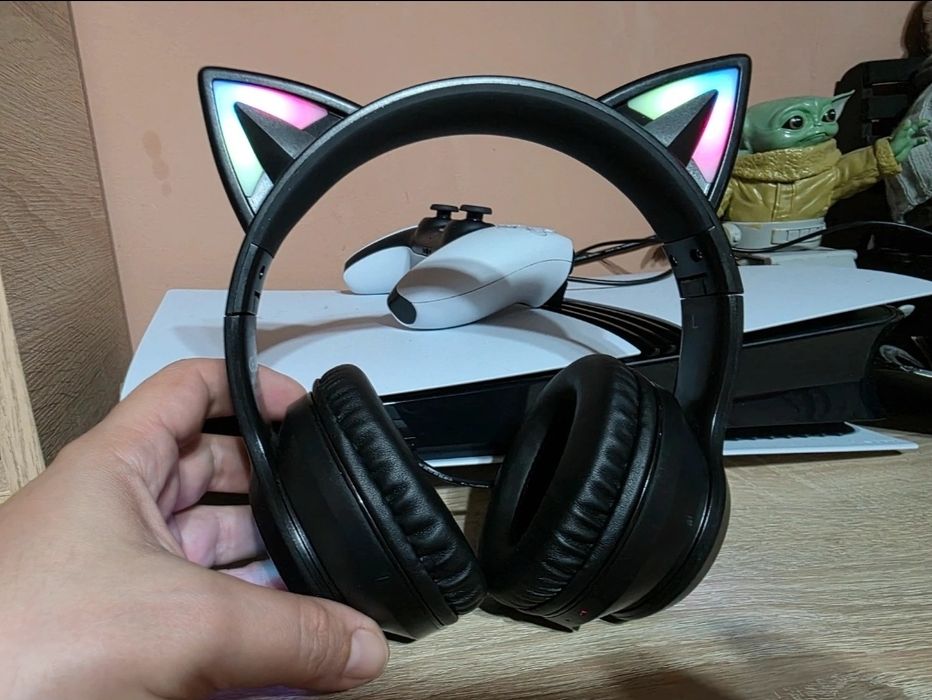 Onikuma K9 Over Ear casti gaming cu conexiune 3,5mm / USB Cat Ears