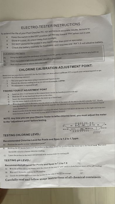 Tester apă piscină