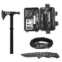 Kit Supravietuire 15 in 1, GT-Survival, multifunctional, negru