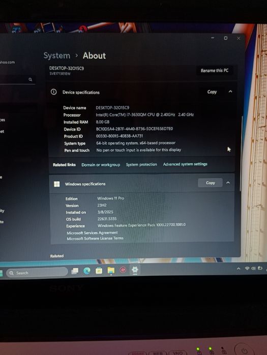 Laptop Sony Vaio