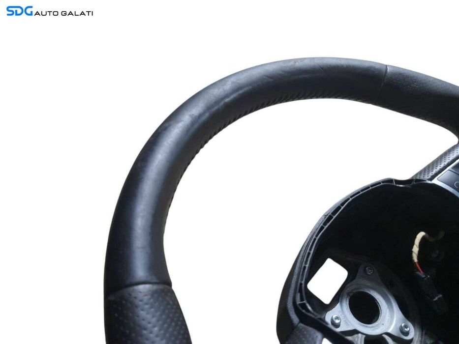 Volan Piele 3 Spite cu Comenzi Audi A5 8T 2008 - 2017 Cod 8R0419091F ( Câteva Zgârieturi, Unele Fine, Altele Mai Adânci, în Piele + Uzura Generală ) [N2357]