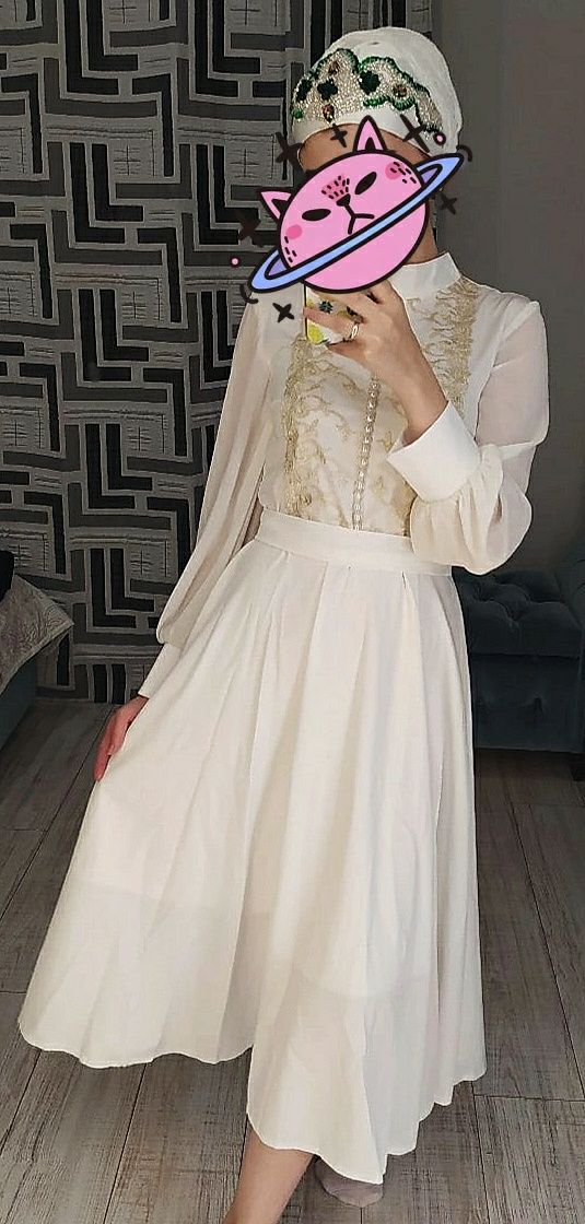 Белое платье 44р