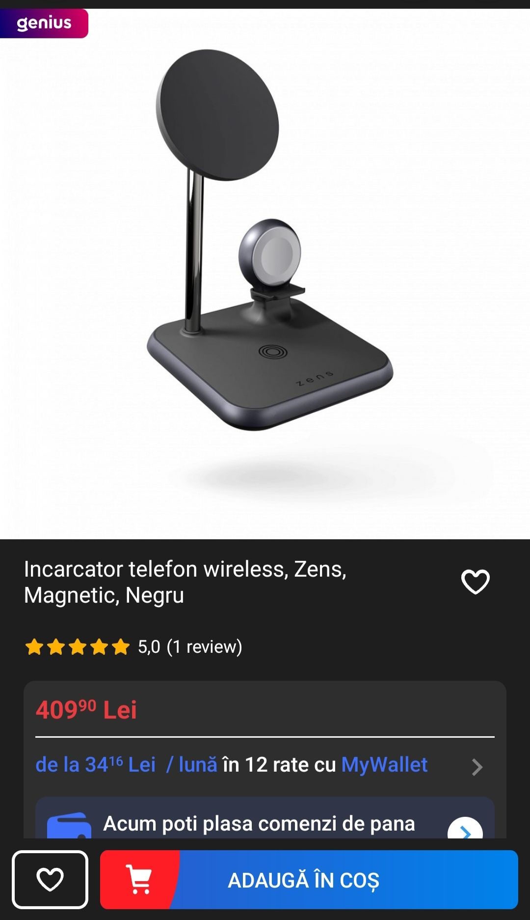 Încărcător wireless Zens 4in1 magnetic + watch