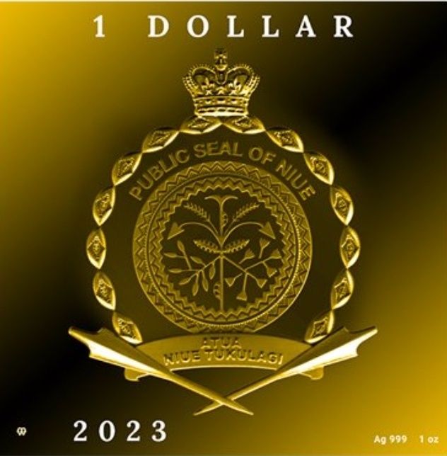 ДОЛИНА С ОРАЧ ПОГЛЕДНАТА ОТГОРЕ Сребърна монета от 1 унция 1$ Ниуе 202