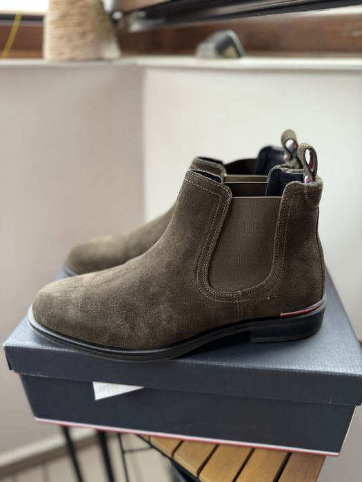 Tommy Hilfiger Core Suede Chelsea cizme piele intoarsa verde 42 noi
