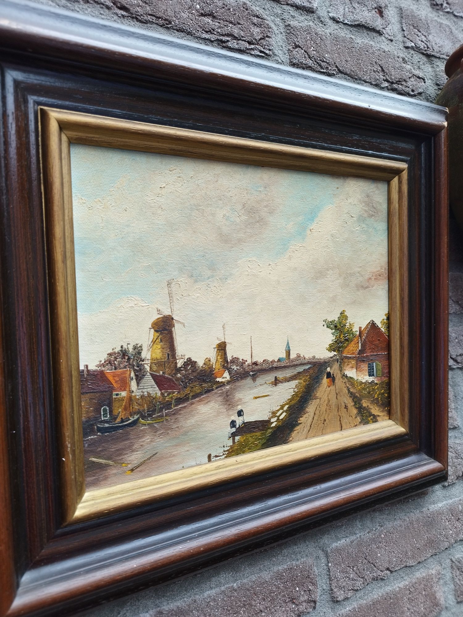Стара холандска авторска картина рисувана с маслени бои върху платно