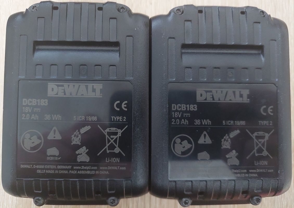 2x DeWalt acumulatori 18V 2ah