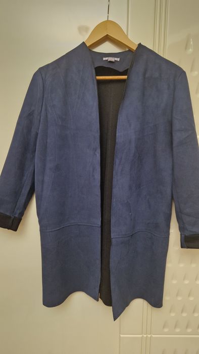 Жакет из замши удлинённый