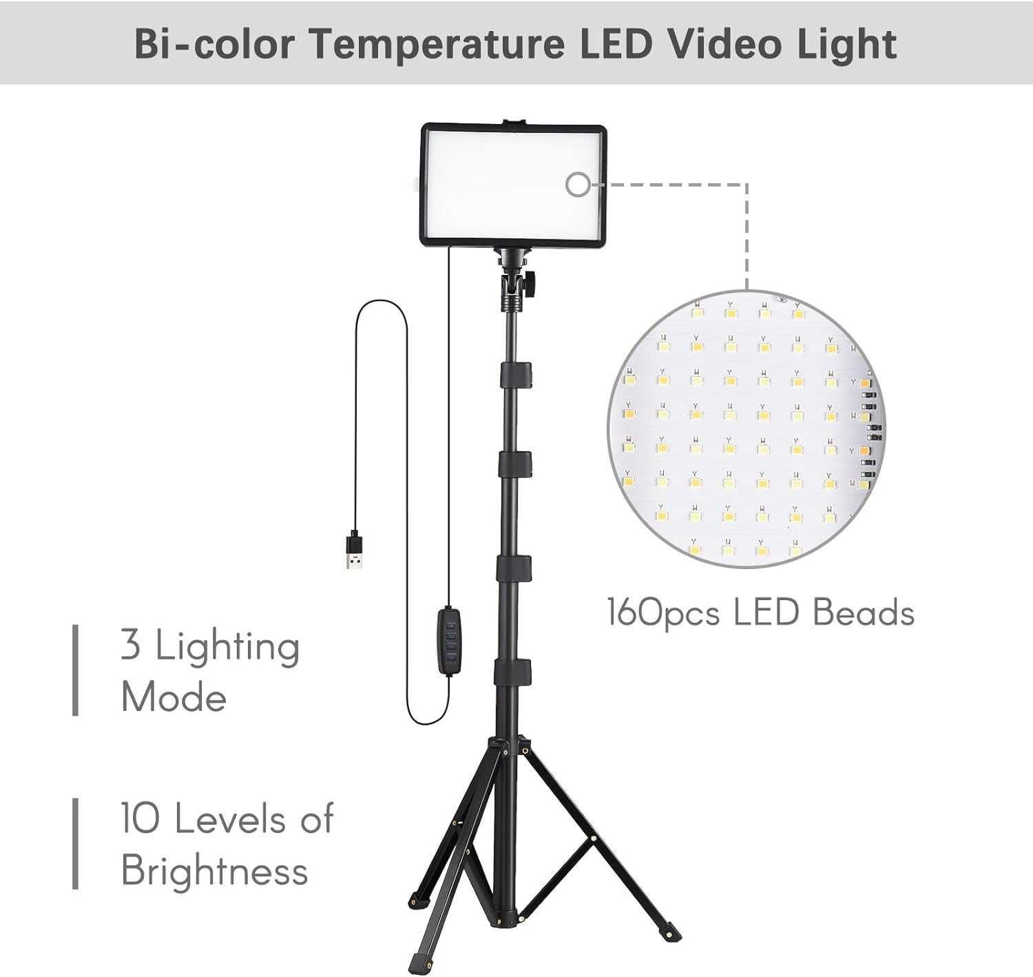 Комплект от 2 LED студийни светлини с триноги и цветни филтри Namolit