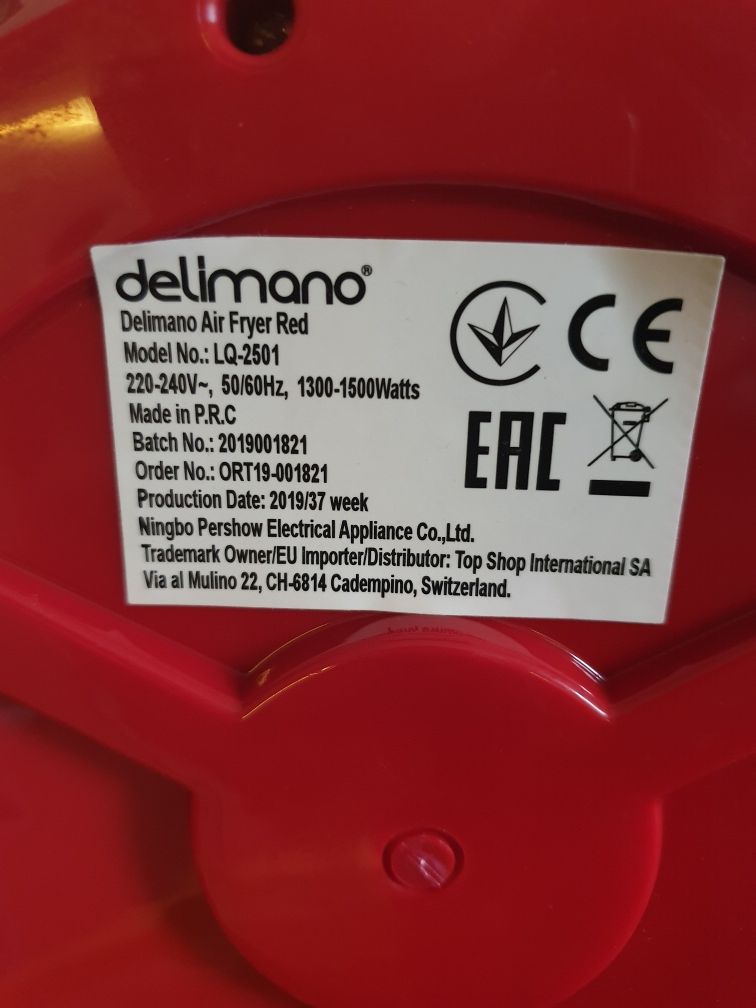 Delimano Air Fryer Red